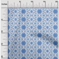 thumbnail image 2 of oneOone Velvet Medium Blue Fabric Asian Floral Block Craft Projects Decor Fabric Printed By The Yard 58 Inch Wide, 2 of 5