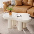 thumbnail image 1 of Tribesigns Table Basse Nuage avec 4 Pieds Solides, Blanc, 1 of 7