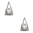 thumbnail image 3 of kurtrusly 1/2/3 Wide Application Convenient And Practical Chain Handbag For Women - Foldable Shoulder Bag Fashion PU Chain Shoulder Bag silvery 2PCS, 3 of 6