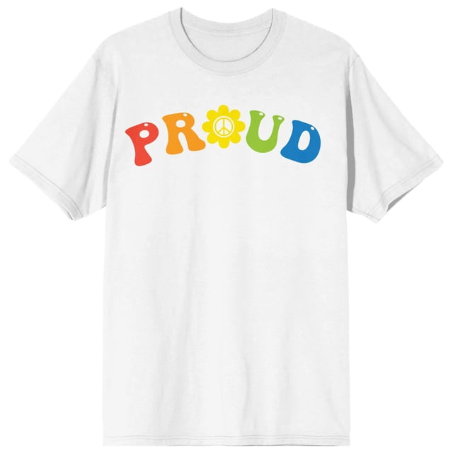 Pride - Fier Arc-en-Ciel Design Groovy T-Shirt Blanc
