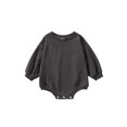 thumbnail image 1 of Faithtur Bébé Filles Garçons Romper Couleur Unie Manches Longues Col Rond Combinaisons Automne Hiver Casual Bodys, 1 of 8