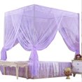 thumbnail image 4 of LNGOOR Cozy Pink Square Bed Canopy for Girls  Romantic Mosquito Net, 4 of 6