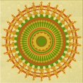 thumbnail image 1 of Ahgly Tapis d'Intérieur Lavable en Machine Carré Transitionnel Brun Doré Foncé, 5 Pieds Carré, 1 of 7
