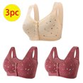 thumbnail image 3 of Bigersell Bras for Seniors 3pcs Wire-Free Bra Style R-37 Breathable Support Bras Pack R-37-khaki, 3 of 9