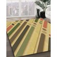 thumbnail image 3 of Ahgly Company Tapis d'Intérieur Rectangulaire de Style Transitionnel, Lavable à la Machine, Brun Doré Jaune, 5 Pieds x 7 Pieds, 3 of 7