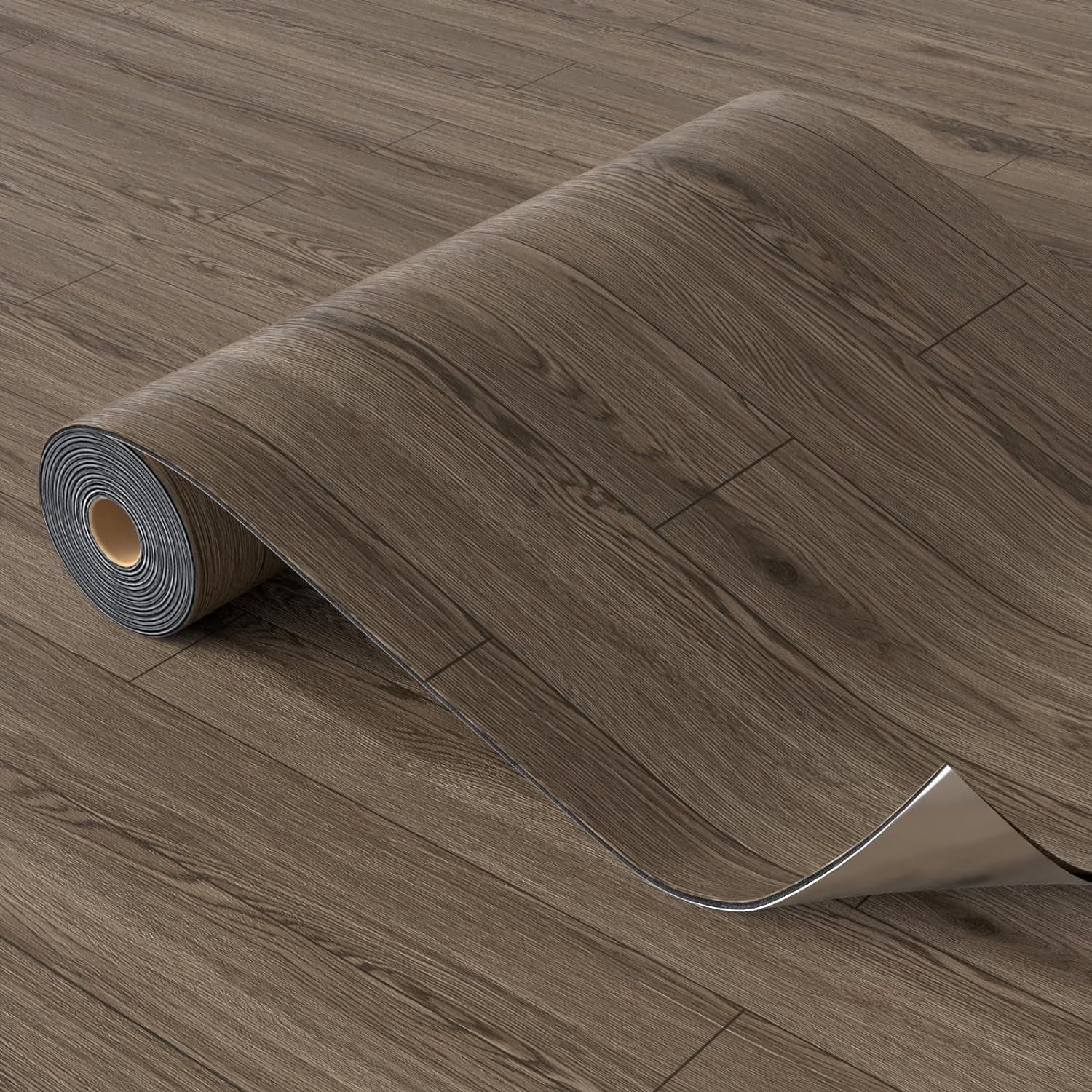 Homease Rouleau de Revêtement Vinyle Autocollant PVC 23"x 393 Pouces/64 Pi2, Planches de Bois Vinyle Épais Auto-Adhésif - Imperméable, Résistant à l'Usure, Installation Facile - Noyer Clair