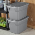thumbnail image 3 of Sterilite 38 Liter Tote, Plastic Storage Bin with Snap-on Lid, Stackable, Gray, 3 of 6