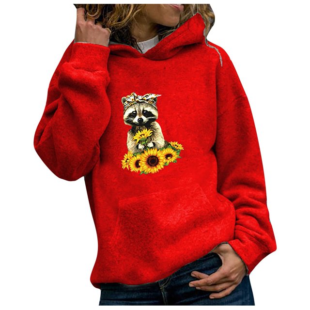 Chandail à Capuche pour Femmes, Chandail Décontracté à Capuche, Chandail Imprimé pour Femmes, Manches Longues, Chandail