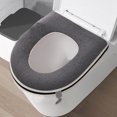 thumbnail image 1 of Thickened Toilet Seat Cover with Carrying Handle | Complete Coverage Winter Warm Toilet Seat | Removable Waterproof Toilet Seat Cover | Washable Soft Fabric Toilet Seat for Household Bathroom Use, 1 of 6