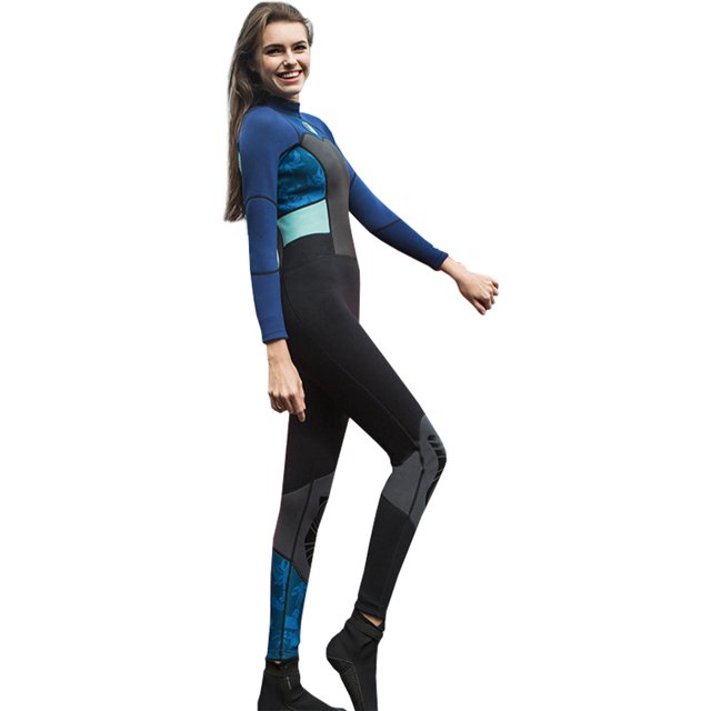 Women's Full Body Wetsuit Cold Water Keeping Warm Neoprene Diving Suit Rash Guard One-Piece Long Sleeve Zip Quick Dry Sunsuit