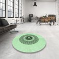 thumbnail image 4 of Ahgly Company Tapis d'Intérieur Ronds de Style Transitionnel Lavables à la Machine, Vert Menthe, 6 Pieds Rond, 4 of 7