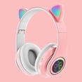 thumbnail image 3 of Meitianfacai Cat Ear Headphones with Microphone, LED Light Up Over Ear Headphones, Volume Control and Foldable Headset for Tablet/PC/iPad/Cell Phones, Gift for Kids Boys & Girls, 3 of 4