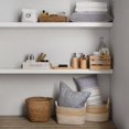 thumbnail image 3 of Bouclair White & Natural Corn Fiber and Cotton Rope Storage Basket Small, 3 of 6