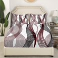 thumbnail image 3 of Erosebridal Chic Geometric Sheet Set Full, Maroon Stripes Bedding Sets Full Size, Abstract Decor 4pcs, 3 of 7