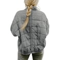 thumbnail image 2 of Kmbangi Women Stand Collar Long Sleeve Solid Color Full Zip Quilted Jackets, 2 of 3