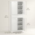 thumbnail image 3 of HOMCOM Armoire de Garde-Manger de Cuisine de 72,4 Po de Hauteur, Armoire de Rangement avec Portes, Blanc, 3 of 10