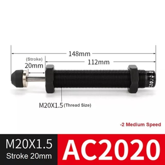 Bgsha Hydraulic Shock Absorber Hydraulic Buffer Damper Hydraulic Damper Oil Pressure Buffer Damper Cylinder Spring Adjustable AC0806/2020/1008 Accessories