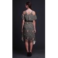 thumbnail image 4 of Bimba Grey Bird Print Womens Chic Style Cold Shoulder Shift Dress Summer Tunic - X-Small, 4 of 6