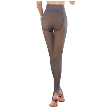 CEHVOM Women's Tights Plush Stockings Perfect Legs Slim Fake Translucent Trend Color Fleece Pantyhose Classic Warming Thermal Tights Pants