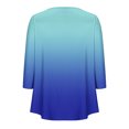 thumbnail image 3 of Pisexur Womens Plus Size Sweatshirt Gradients 3/4 Length Sleeve Tops Fall V-Neck Blouses Spring Ruffle Sleeve Tunic T-Shirts Dressy Casual, 3 of 4
