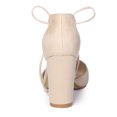 thumbnail image 3 of BLISSFUL STEP Women's Ankle Tie Block Heel Pointed Toe Dress Pumps, 3 of 7