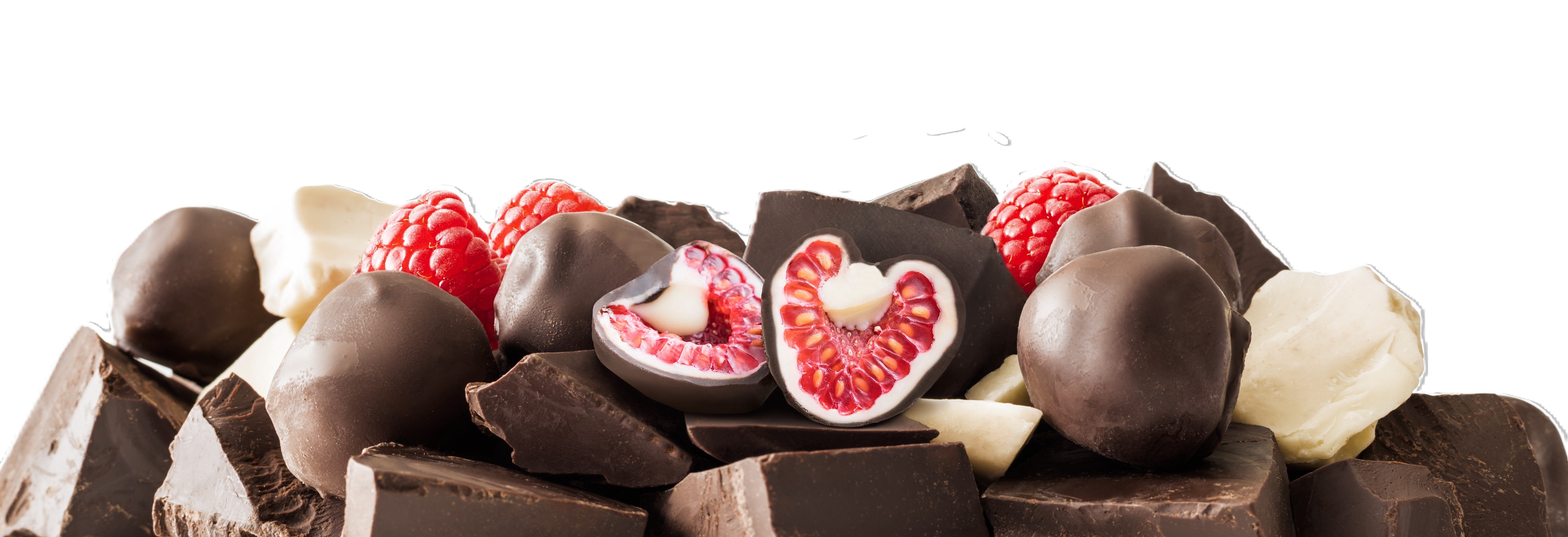 TruFru Frozen Raspberries in White & Dark Chocolate, 170g