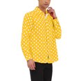 thumbnail image 4 of INSPIRE CHIC Chemise pour Homme Motif à Pois Col en Pointe Manches Longues Chemise Boutonnée 42 Jaune, 4 of 6