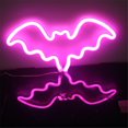thumbnail image 1 of HHBEAUTY LED Neon Bat Lights Pink, Bat Shape Neon Signs Night Lights Battery Operated Desk Table Lamp for Bedroom, Bar, Wall, Halloween Decor-Bat (Pink), 1 of 8