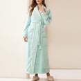 thumbnail image 2 of MeetoTime Women's Full Length Robe, Warm and Cozy Fleece Bathrobe, Unisex Man Woman Robe Loungewear, 2 of 7