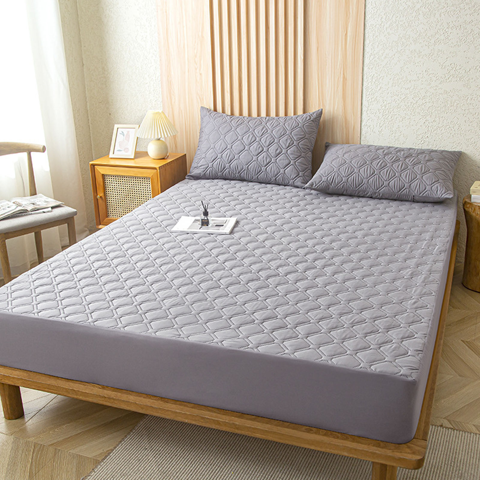Mattress Protector Cover, Waterproof Mattress Cover Skin Friendly Cotton Mattress Cover Pad Insert Design Bed Fitted Sheet Bed Protector for Children