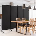thumbnail image 4 of Costway 4-Panel Folding Room Divider 6FT Rolling Privacy Screen with Lockable Wheels Black, 4 of 9