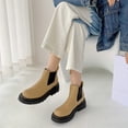 thumbnail image 2 of CEHVOM Bottes à Talon Épais pour Femmes, Hiver, Chaudes, Couleur Unie, Manches, Bout Rond, Tige Courte, 2 of 4
