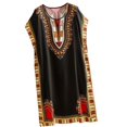 thumbnail image 1 of maskred Femmes de la Mode Plage Vacances Robe Boho Ethnique Élégante Robe en Vrac Noir 1Set, 1 of 6