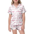 thumbnail image 4 of Ensembles de Pyjama pour Filles Imprimé Manches Courtes Boutonné Hauts Unis T-Shirt Ensemble Pyjamas pour Enfants Nuisette Filles Pjs Garçons Filles Mode, 4 of 4