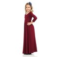 thumbnail image 5 of PMVFHDE Robe Longue Maxi de Fille à Manches Longues, Unie, Ample, Décontractée, Vacances, Printemps, avec Poches, 4-12 Ans, Bordeaux, 9-10 Ans, 5 of 5