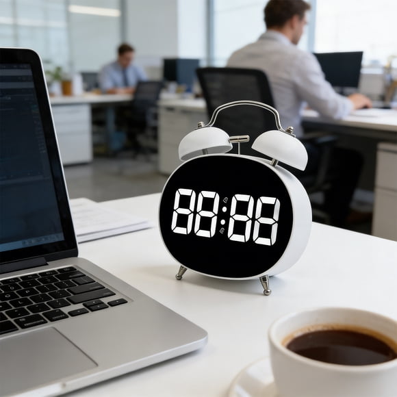 shyuyusa Petite Horloge de Bureau Silencieuse, Outil Compact pour l'Heure de Chambre, Montre Décorative Minimaliste pour Aire de Repos Intérieure de la Maison