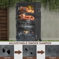 thumbnail image 2 of Kingchii Vertical Charcoal Smoker BBQ Grill with Built-in Thermometer, Portable Smoker for Backyard, Barbecue, and Outdoor Grilling, 2 of 8