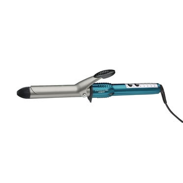 InfinitiPRO by Conair Tourmaline Ceramic Curling Iron, Nano Tourmaline, 1 inch Barrel, Silver/Blue, 1 Pk