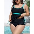 thumbnail image 3 of Charmo Womens Plus Size Tankini Tops Side Tie Swim Tops Tummy Control Flowy Bathing Suits Tops, 3 of 6