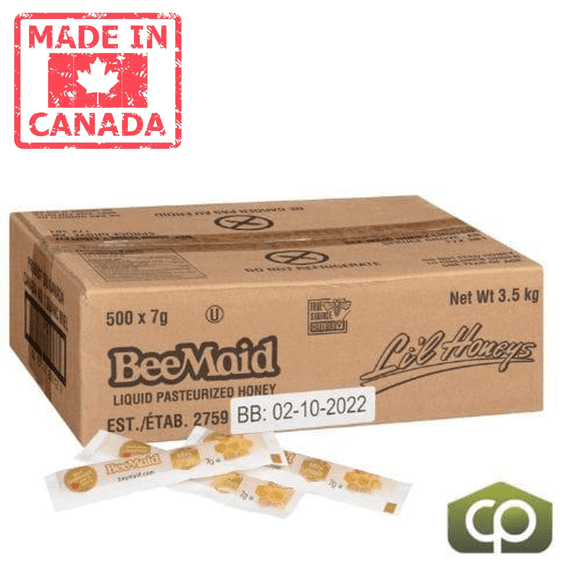 Li'l Honeys Honey Packet Portions 7 GR (500/Case) 0.25 oz (8.75 lbs)- Canadian Made
