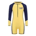 thumbnail image 1 of Haitryli Kids Rash Guard Swimsuit Boys Front Zip Swimwear Long Sleeve Bathing Suit UV Protection Yellow XL, 1 of 7