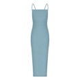 thumbnail image 4 of Birdeem Robe Longue d'Été pour Femmes Couleur Unie Mode Aguichant Dos Ouvert à Lacets Soutien-Gorge Robe à Col Suspendu, 4 of 7