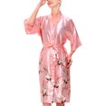 thumbnail image 1 of LUXUR Ladies Belted Bathrobe Lightweight Home Pajamas Pink-Long M, 1 of 2
