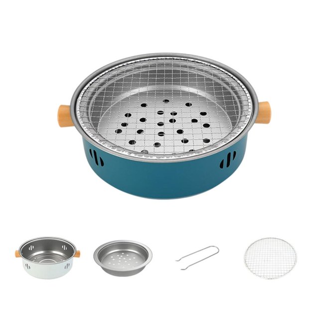 Feltree Barbecue Rond d'Extérieur Barbecue Grill Autour du Poêle Cuisson Thé Barbecue Grill Grill Charbon de Bois Feu Grill Extérieur Salle de Friteuse