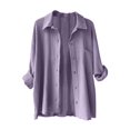 thumbnail image 4 of RXIRUCGD Chemise à Manches Longues pour Femme, Violet, Taille : TG, 4 of 4