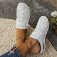 thumbnail image 4 of Clogs for Women Mules Slide Closed Toe Clog Buckle Decor Hollow out Comfortable Wedge Mule White, 4 of 7
