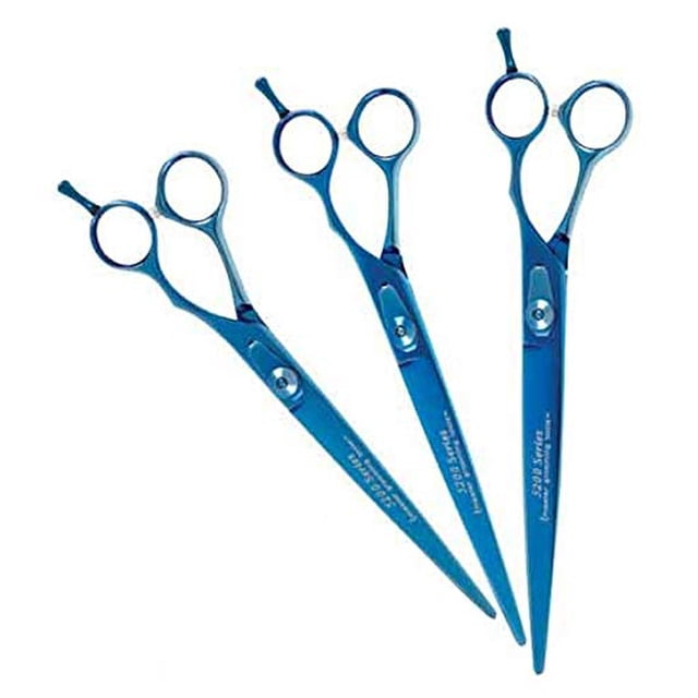 MPP 5200 Blue Titanium Professional Grooming Straight Shears Choose Size of Full Set (Full Set - All 3 Shears)