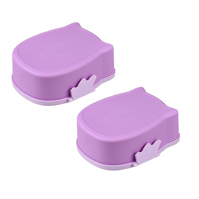 Oleegame 2PC Bathtub Drain Stopper Container Lunch Purple Owl Box Storage Box Box Portable Food Lunch Bag Purple