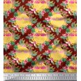 thumbnail image 3 of Soimoi Red Velvet Fabric Flamingo & Bird Print Fabric by the Yard 60 Inch Wide, 3 of 5