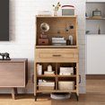 thumbnail image 4 of Gymax 2PCS Coffee Bar Cabinet w/Pegboard Storage Drawer & Shelf Buffet Sideboard, 4 of 10